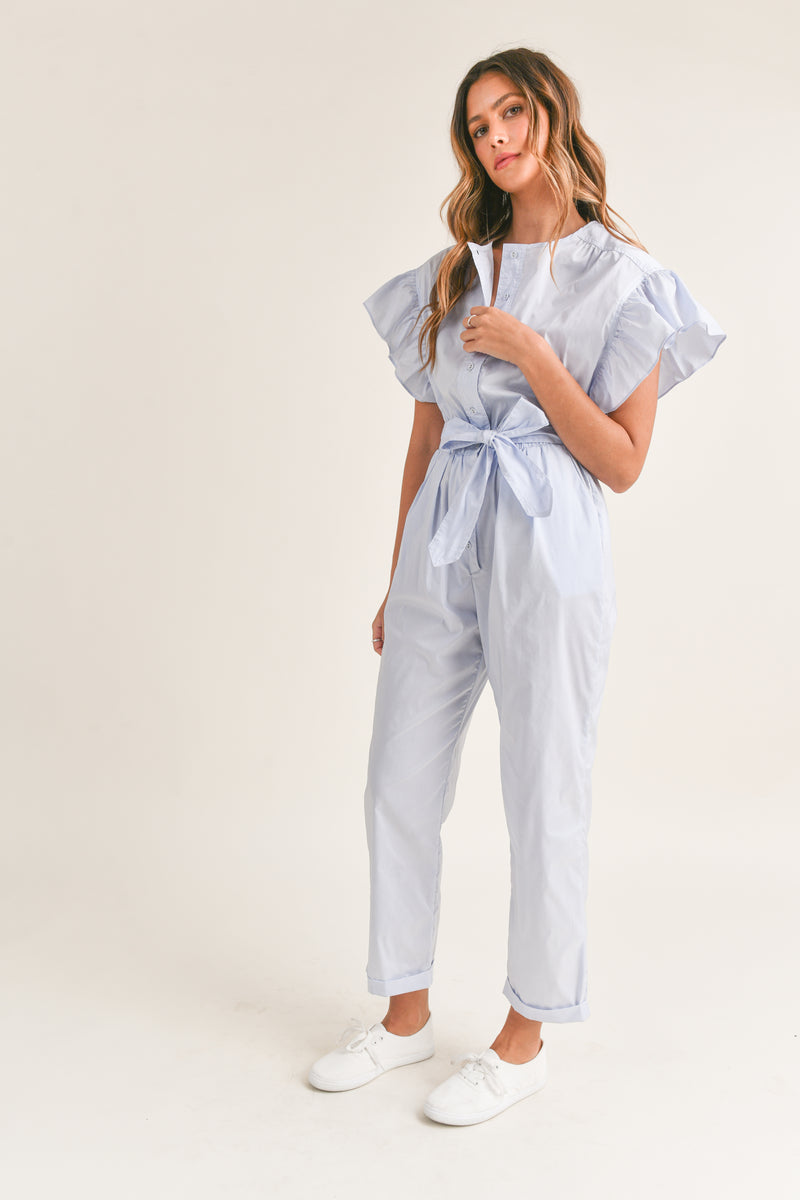 KAYDENCE FRILL SLEEVE JUMPSUIT