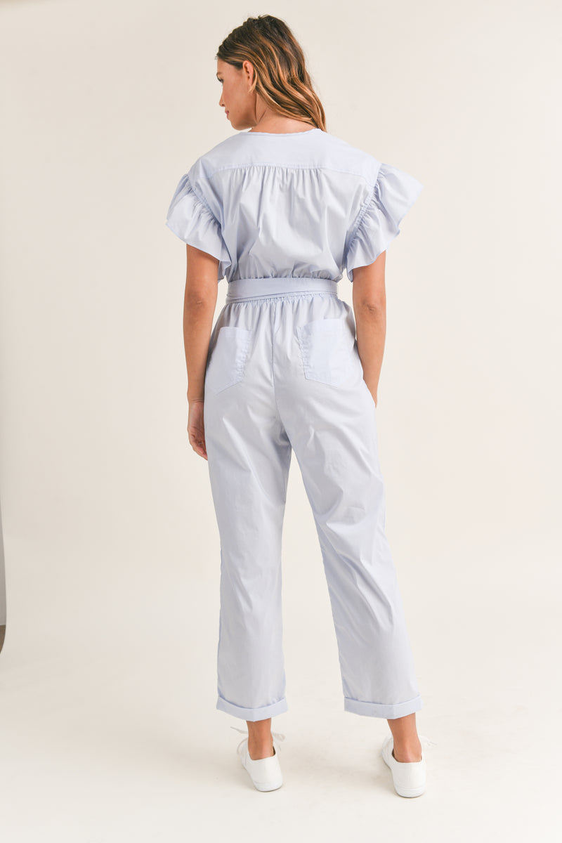 KAYDENCE FRILL SLEEVE JUMPSUIT