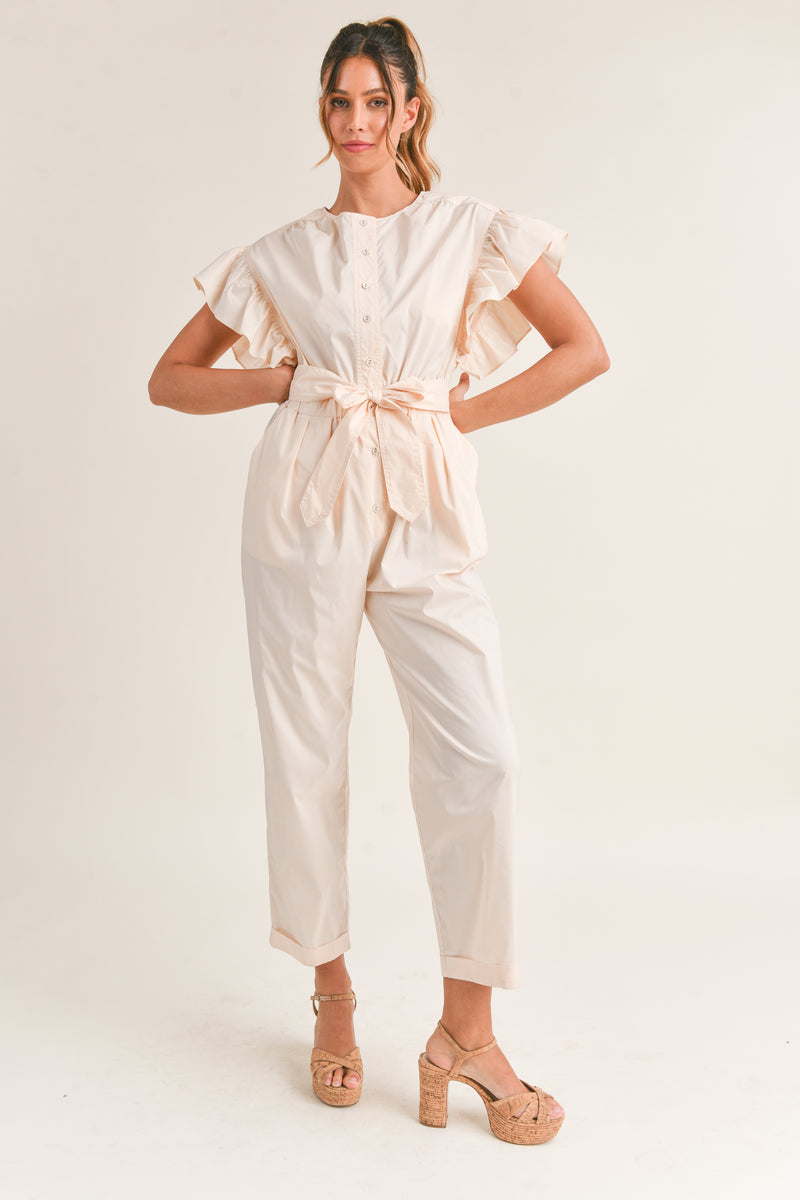 KAYDENCE FRILL SLEEVE JUMPSUIT