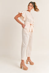 KAYDENCE FRILL SLEEVE JUMPSUIT