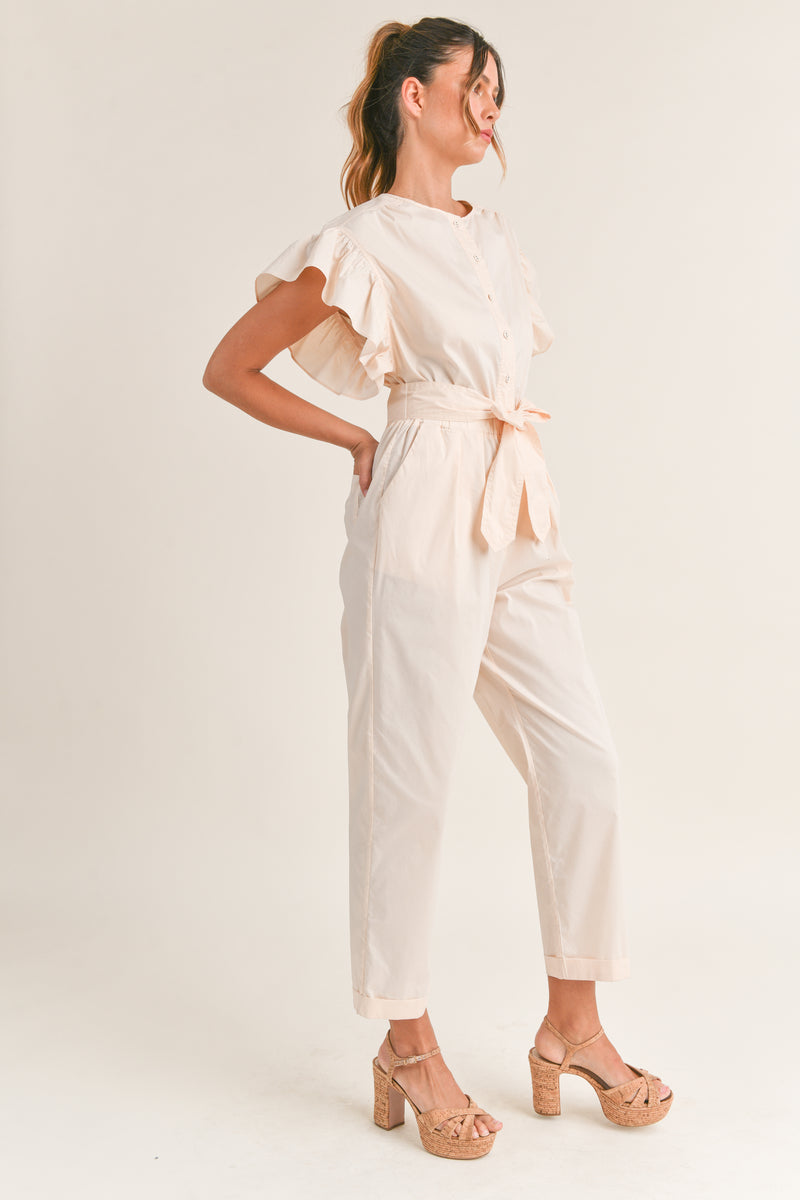 KAYDENCE FRILL SLEEVE JUMPSUIT