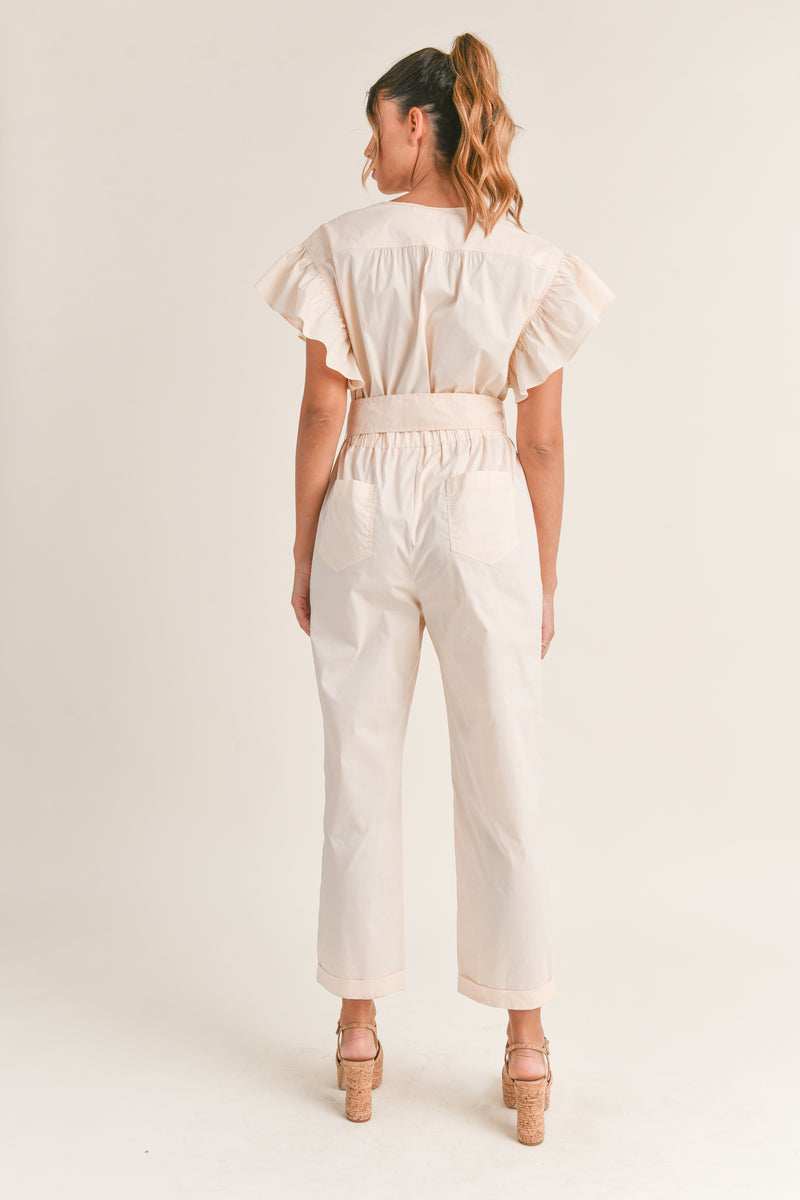 KAYDENCE FRILL SLEEVE JUMPSUIT