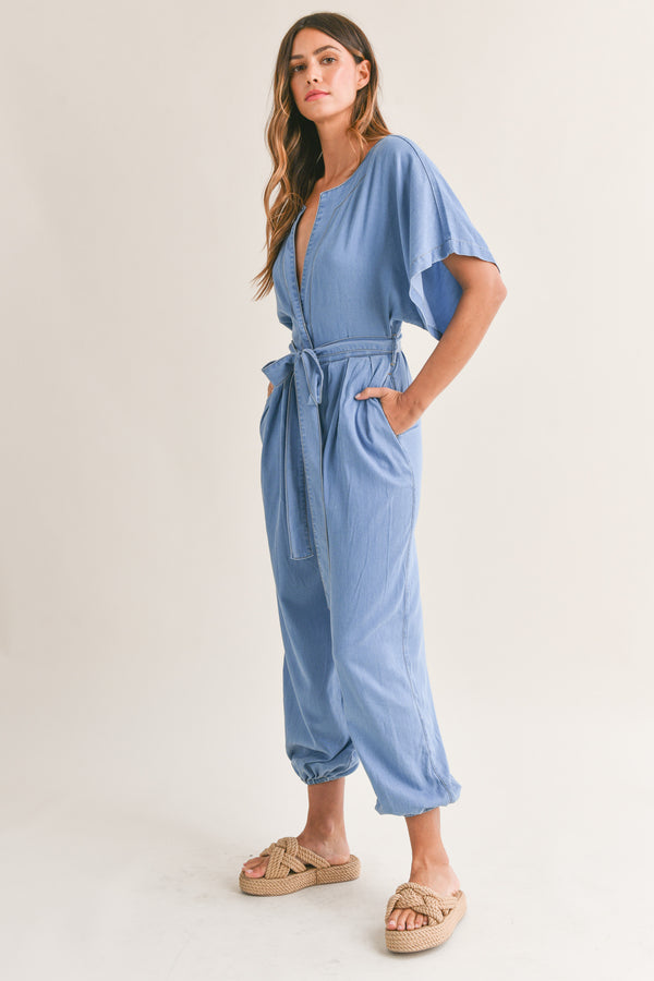 JASPER SPLIT NECK JUMPSUIT