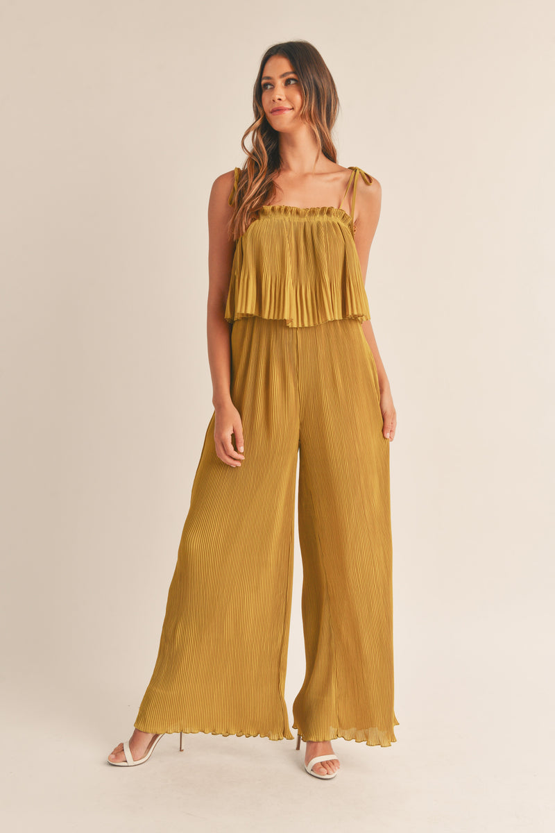 MINETTE PLEATED WIDE LEG JUMPSUIT