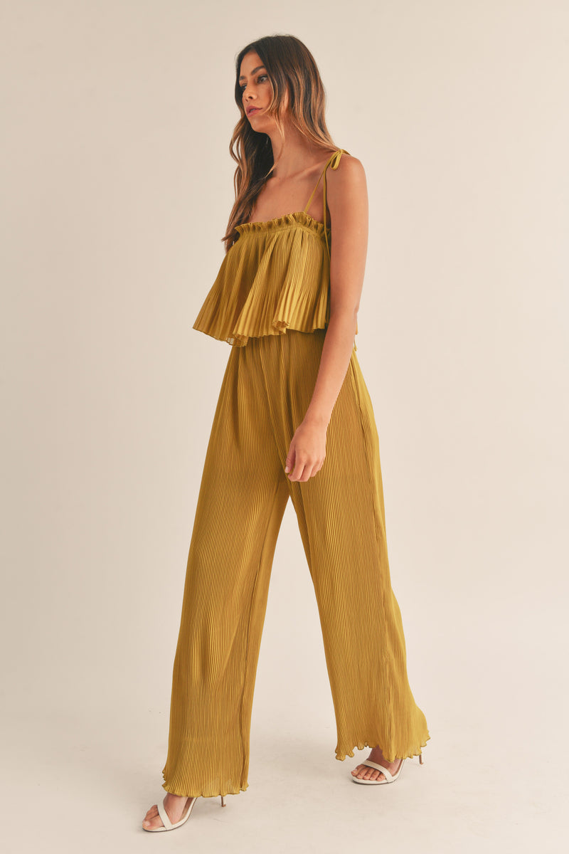 MINETTE PLEATED WIDE LEG JUMPSUIT