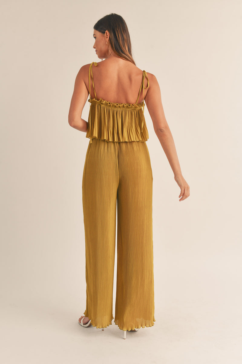 MINETTE PLEATED WIDE LEG JUMPSUIT