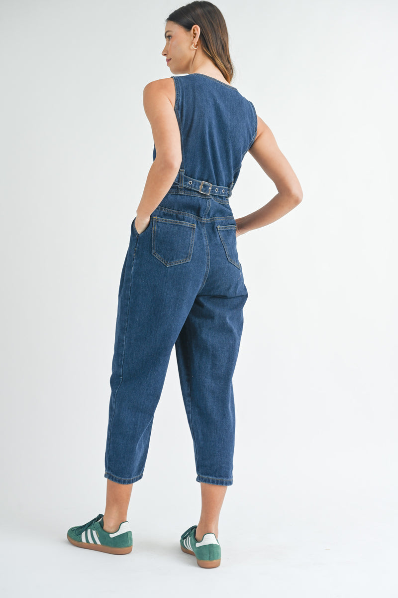 HELENA DENIM VEST JUMPSUIT