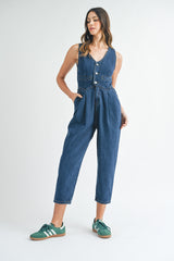 HELENA DENIM VEST JUMPSUIT