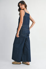 JANICE DENIM BUTTON FRONT OVERALL