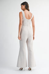 VIVIJI TWEED SLEEVELESS JUMPSUIT