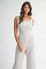VIVIJI TWEED SLEEVELESS JUMPSUIT