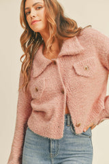 SOL FUZZY SWEATER JACKET