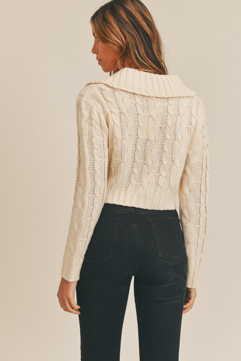 HAYA CABLE KNIT SWEATER CARDIGAN