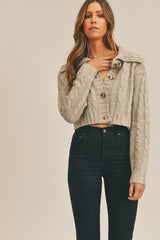 HAYA CABLE KNIT SWEATER CARDIGAN