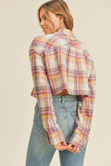 SANDRA FLANNEL CROP SHACKET