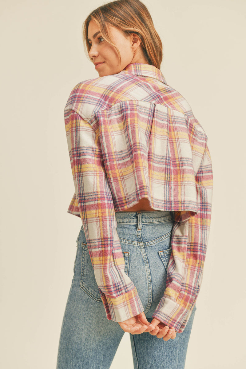 SANDRA FLANNEL CROP SHACKET