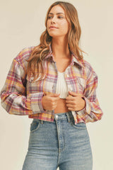 SANDRA FLANNEL CROP SHACKET