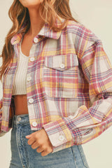 SANDRA FLANNEL CROP SHACKET