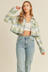 SANDRA FLANNEL CROP SHACKET