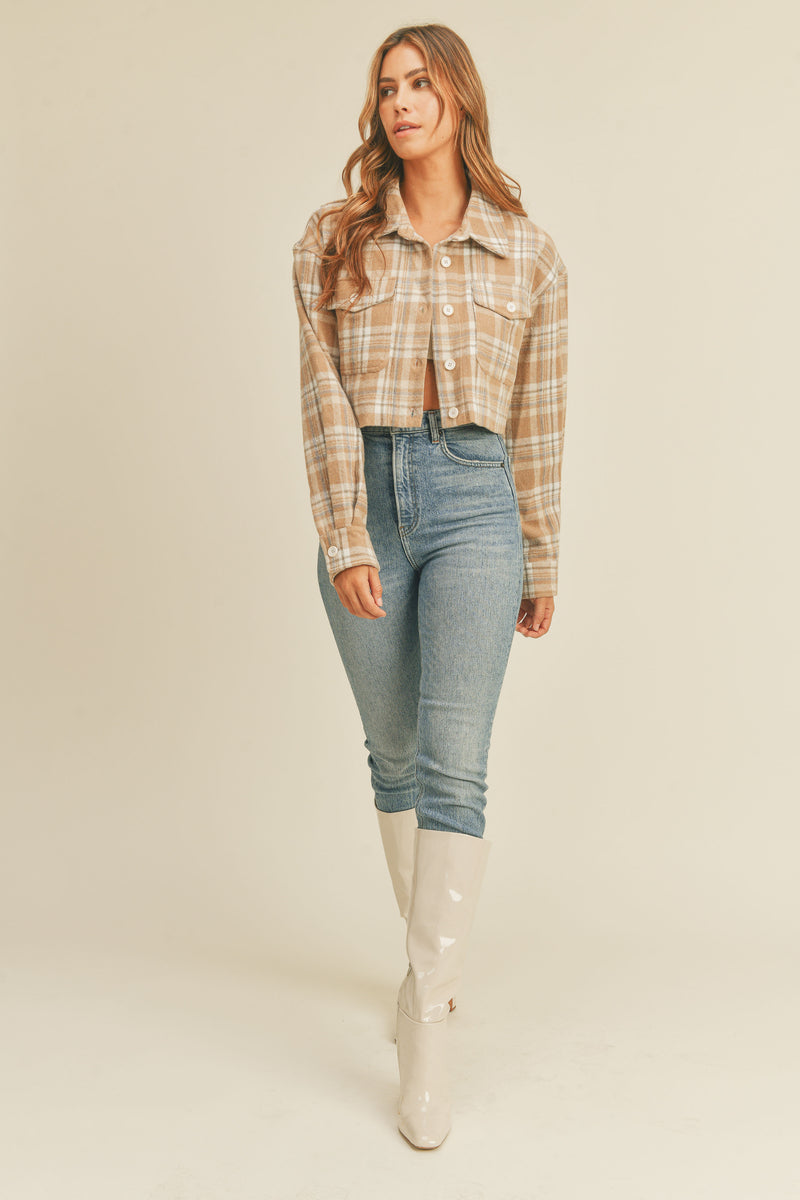 NALANI FLANNEL CROP SHACKET