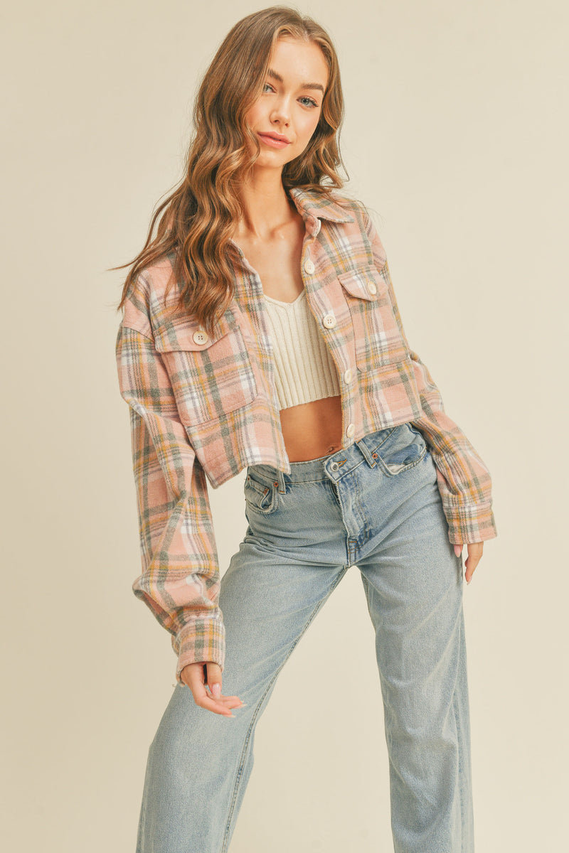 NALANI FLANNEL CROP SHACKET