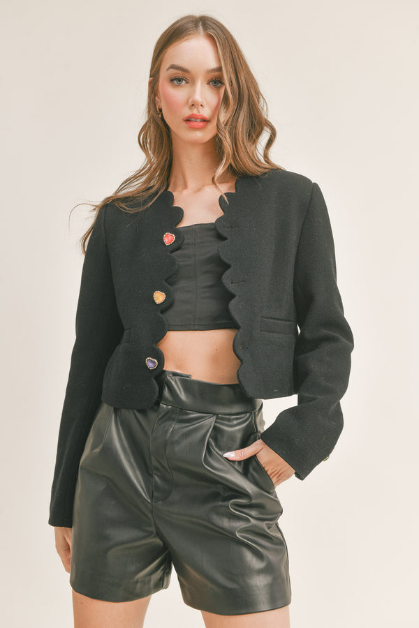 BLAKE BUTTON DOWN CROP JACKET