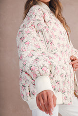 CECELIA FLORAL PRINT OVERSIZED BOMBER JACKET