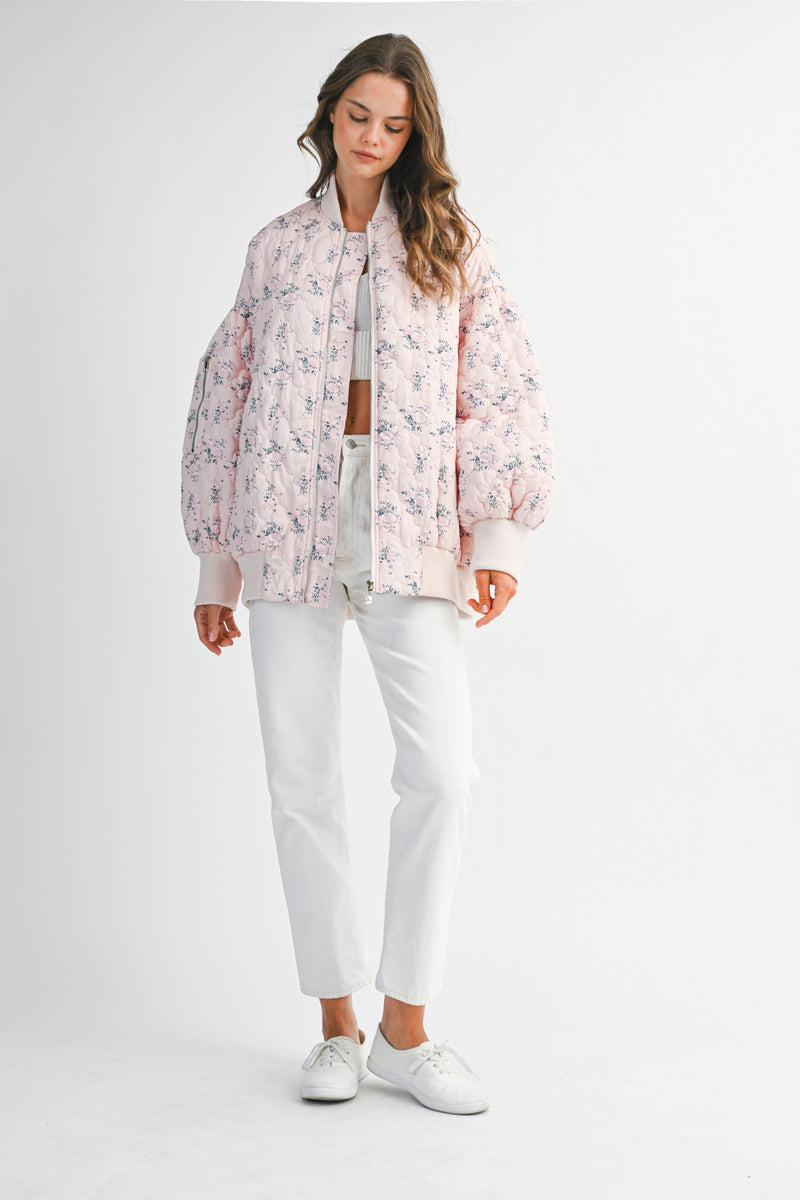 CHARLIE FLORAL QUILTED BOMBER