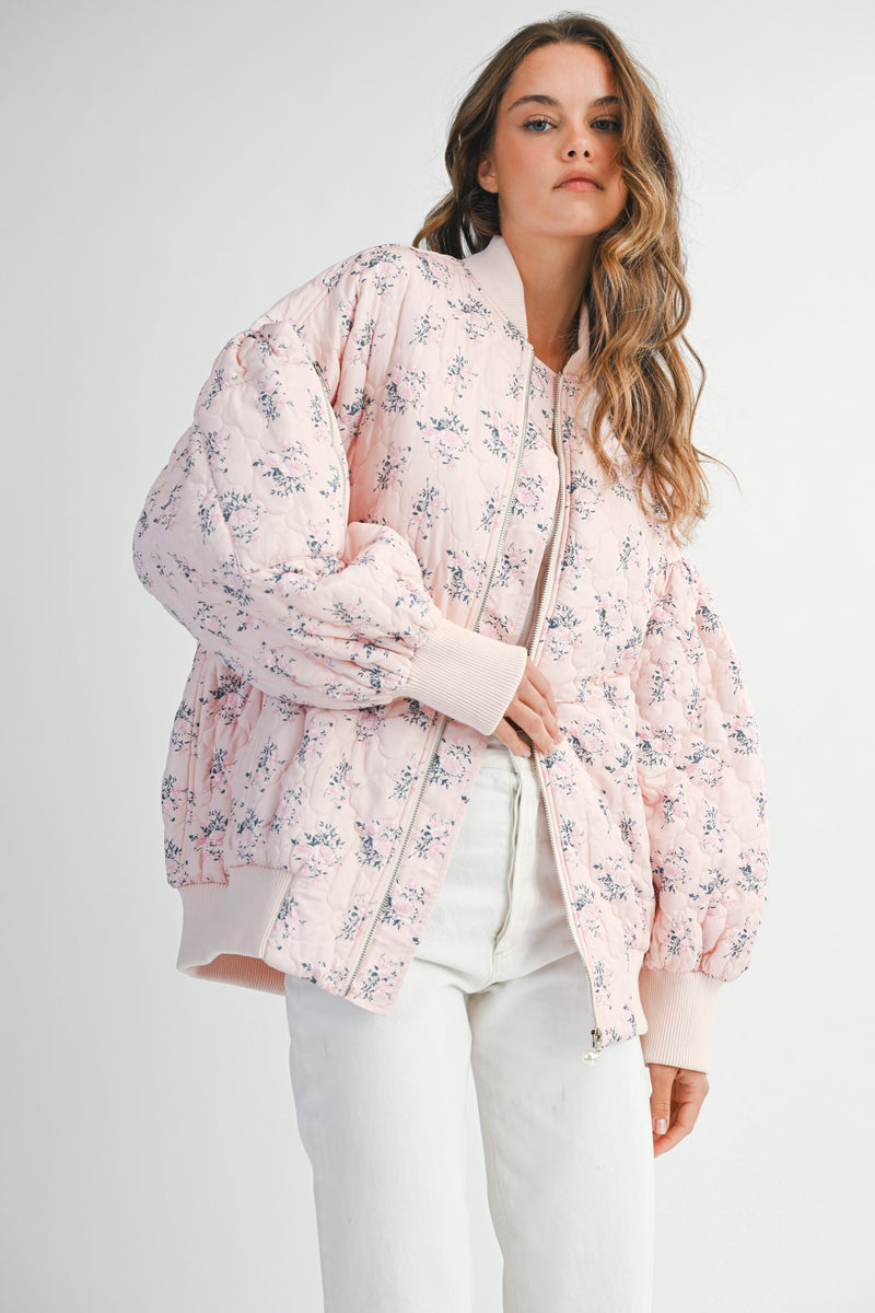 CHARLIE FLORAL QUILTED BOMBER