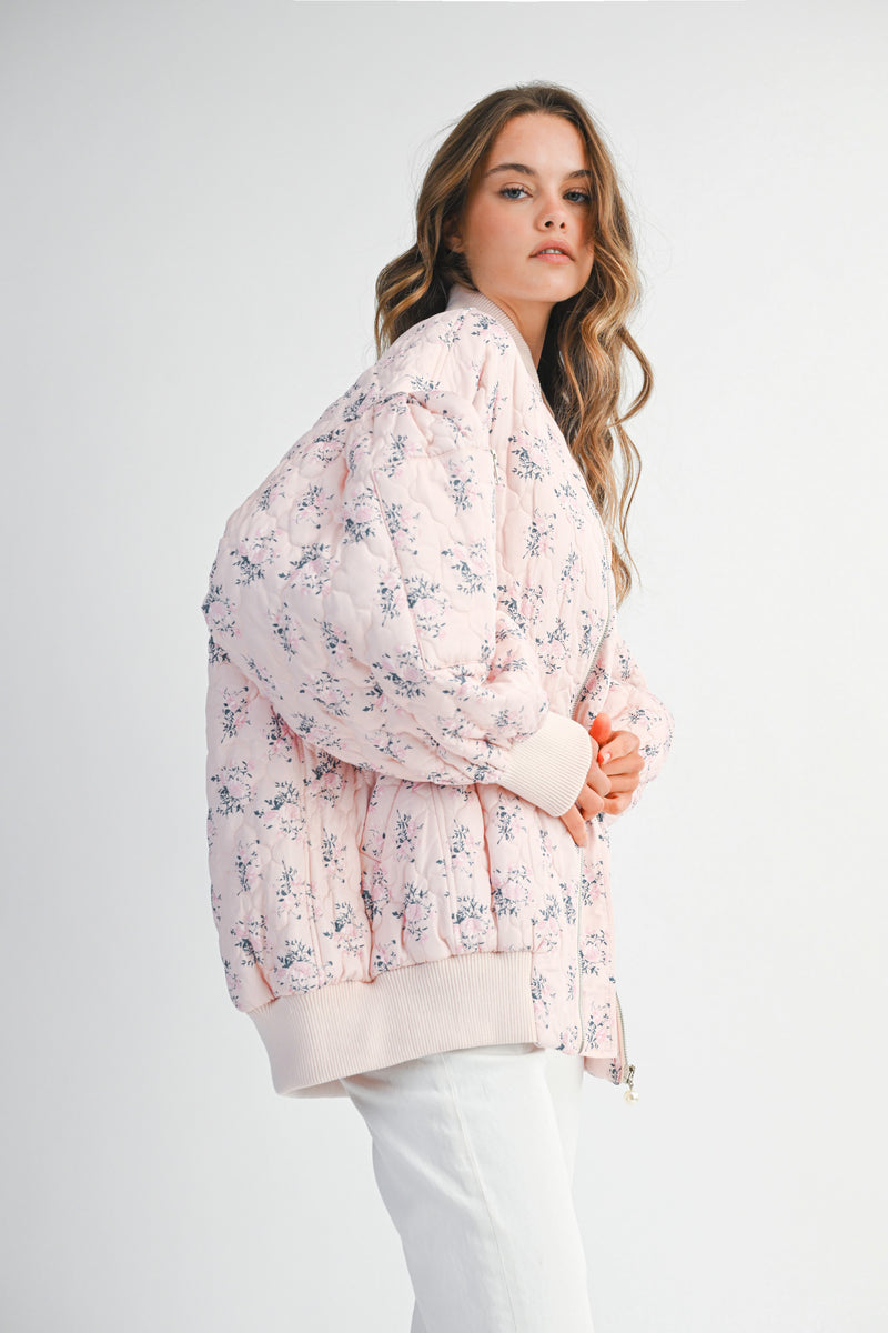 CHARLIE FLORAL QUILTED BOMBER