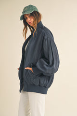 TEREMANA PUFF SLEEVE BOMBER JACKET