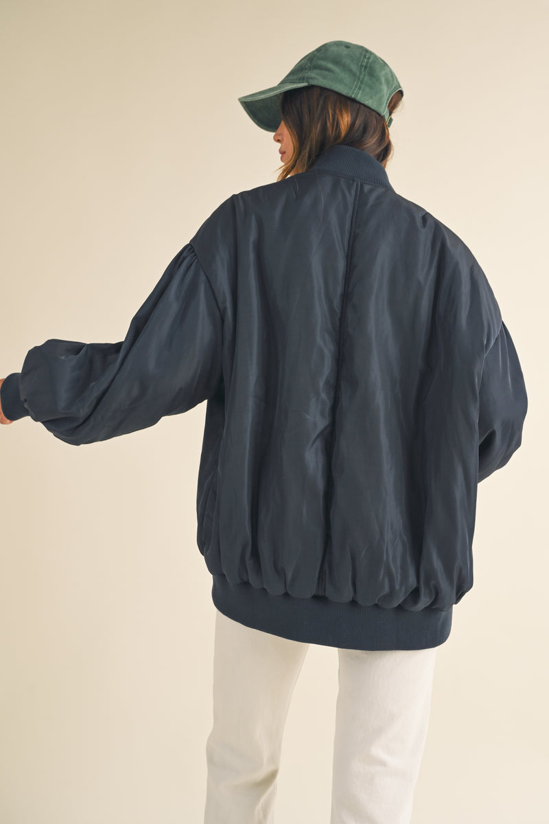 TEREMANA PUFF SLEEVE BOMBER JACKET