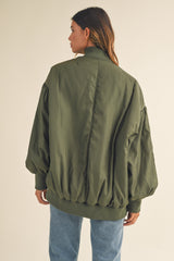 TEREMANA PUFF SLEEVE BOMBER JACKET