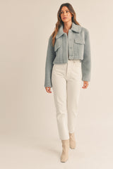 ILA FAUX FUR SHEARED CROP JACKET