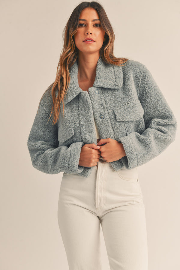 ILA FAUX FUR SHEARED CROP JACKET