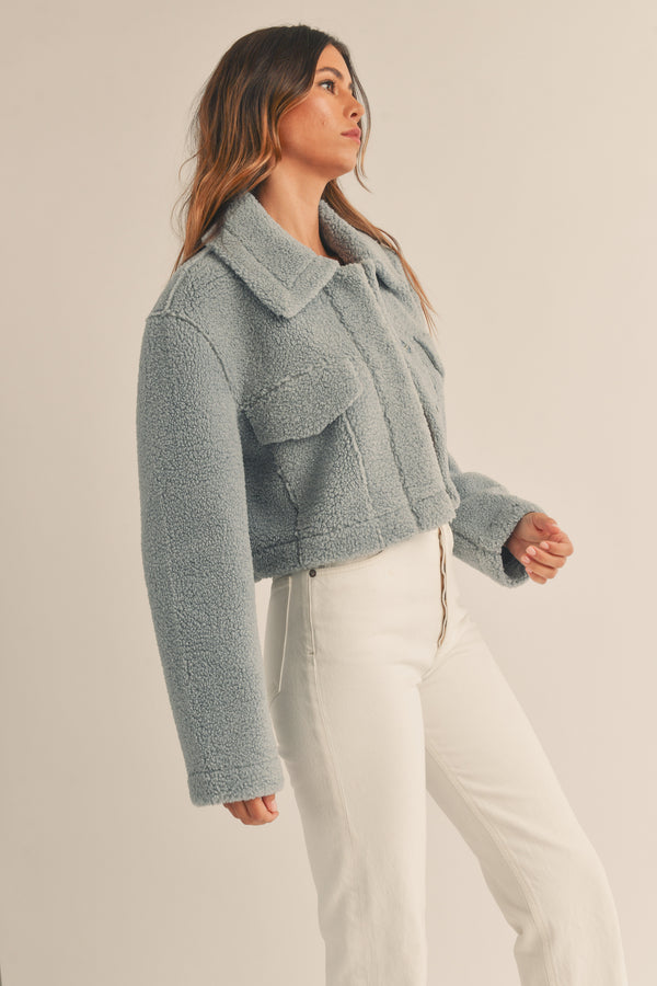 ILA FAUX FUR SHEARED CROP JACKET