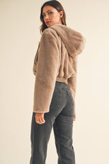 KATIE FAUX FUR HOODIE JACKET