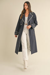 VESPER LACE TRIM DETAIL TRENCH COAT