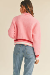 OTTOLINE FUZZY ZIP UP KNIT JACKET