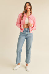 OTTOLINE FUZZY ZIP UP KNIT JACKET