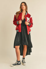 LEXIE BOMBER VARSITY JACKET W/ PATCHES
