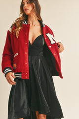 LEXIE BOMBER VARSITY JACKET W/ PATCHES