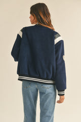 LEXIE BOMBER VARSITY JACKET W/ PATCHES