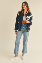 LEXIE BOMBER VARSITY JACKET W/ PATCHES