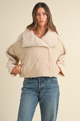 IRIA QUILTED FLUFFY SHEARLING JACKET