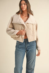 IRIA QUILTED FLUFFY SHEARLING JACKET