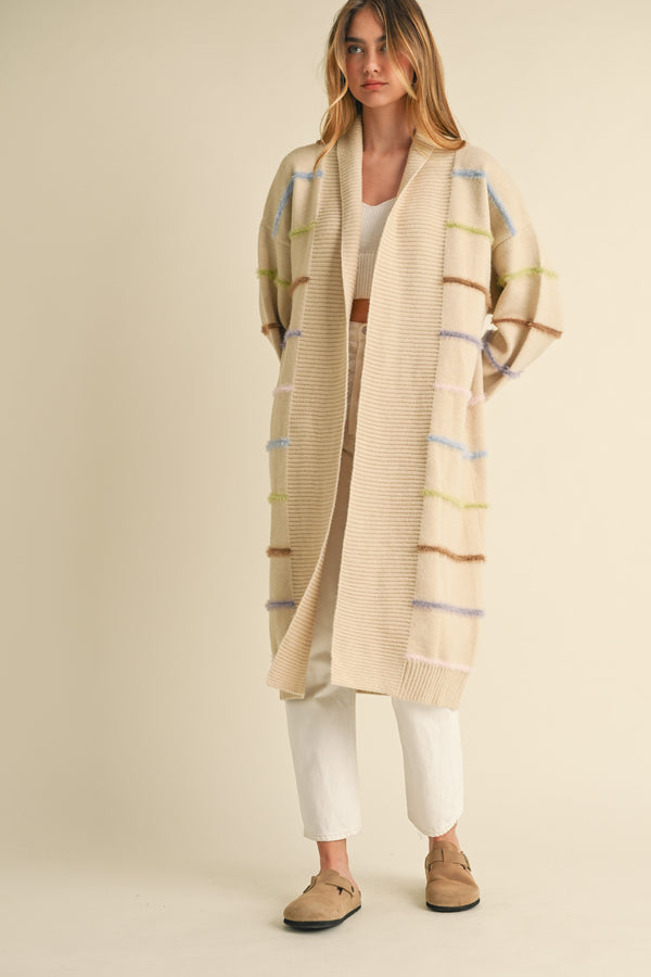 QUIANA MULTI COLOR STRIPE CARDIGAN