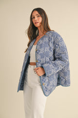 NERYS DENIM QUILT JACKET WITH POCKETS