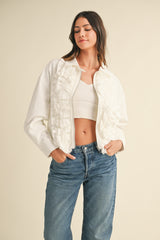 MERYL CRINKLE BOMBER JACKET