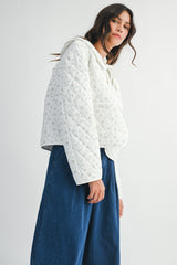 VIVIENNE FLORAL PRINTED CORDUROY QUILTED JACKET